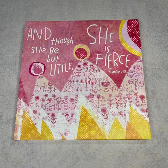 Inspirational Shakespeare Wall Art‎ - Pink and Yellow 18x18 Kathy Weller - Picture 1 of 4